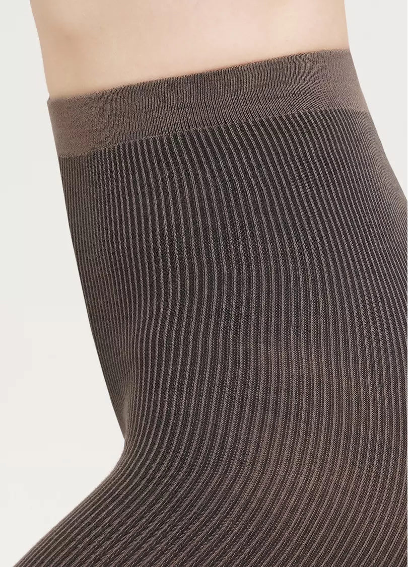 Бавовняні колготки в вертикальну смужку SPLIT (1) haze (коричневий)