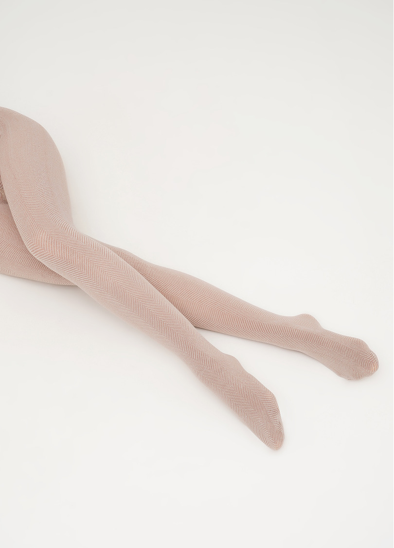 Хлопковые колготки с геометрическим узором SPLIT (2) moonlight (бежевый)