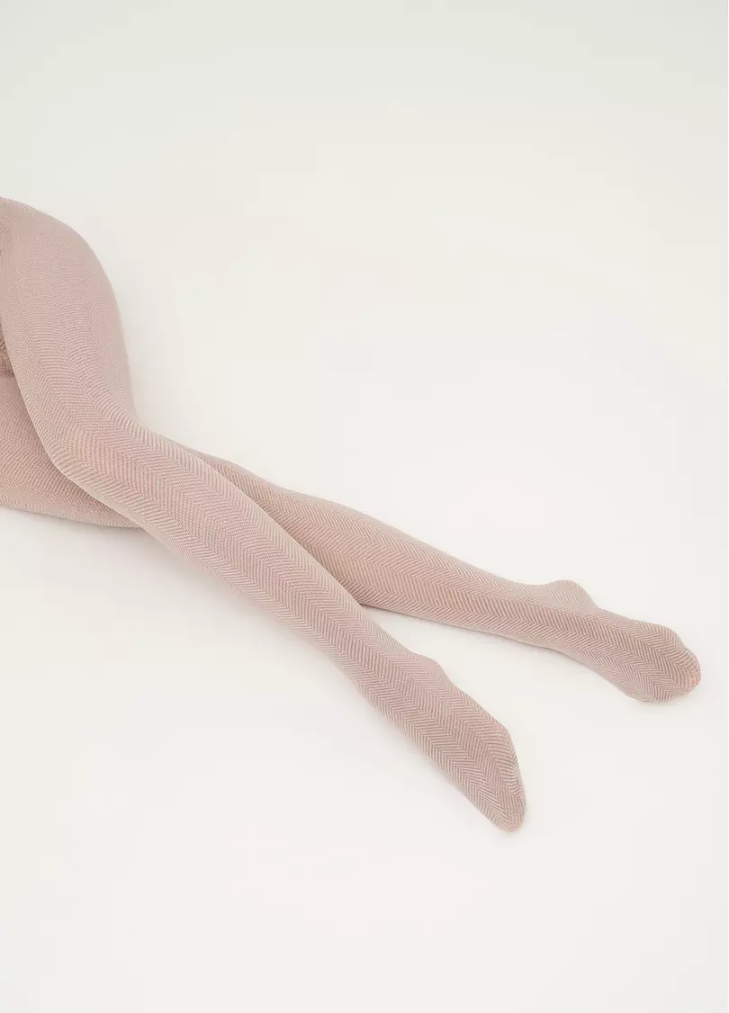 Хлопковые колготки с геометрическим узором SPLIT (2) moonlight (бежевый)