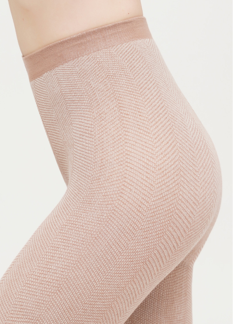 Хлопковые колготки с геометрическим узором SPLIT (2) moonlight (бежевый)