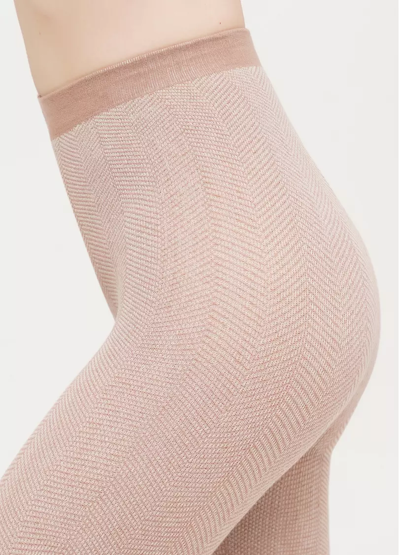 Хлопковые колготки с геометрическим узором SPLIT (2) moonlight (бежевый)