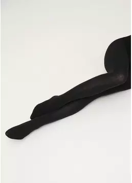 Бавовняні колготки з геометричним візерунком SPLIT (2) pirate black (чорний)