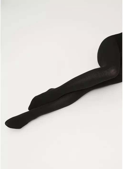 Хлопковые колготки с геометрическим узором SPLIT (2) pirate black (черный)