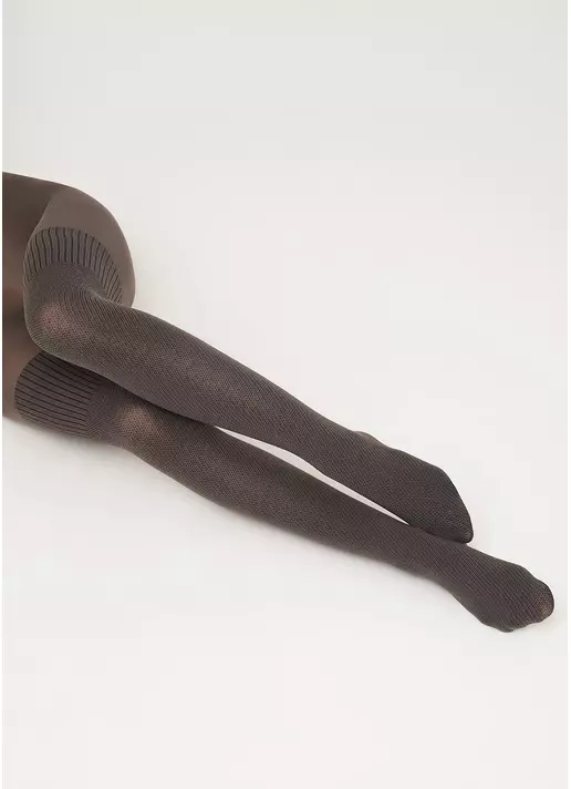 Бавовняні колготки з імітацією панчіх з візерунком SPLIT (5) haze (коричневий) Бавовняні колготки з імітацією панчіх з візерунком SPLIT (5) haze (коричневий)