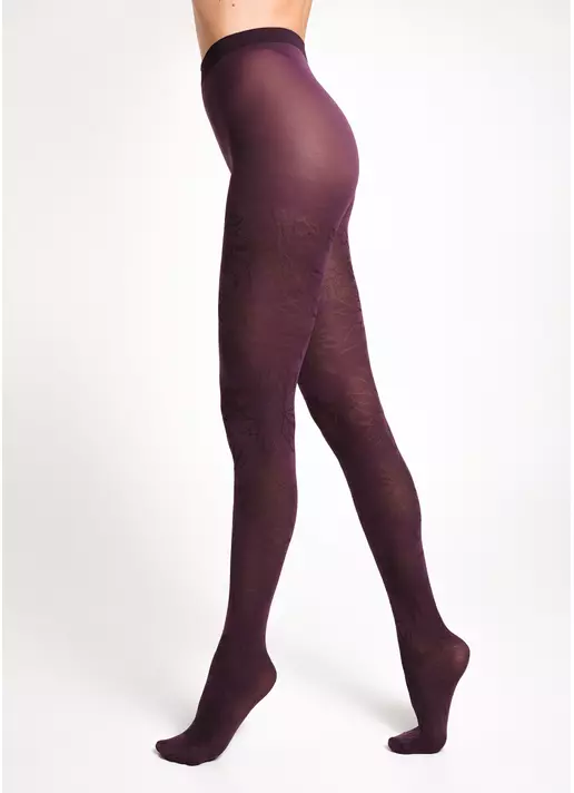Колготки с цветами STEM 60 (1) blackberry wine (фиолетовый)