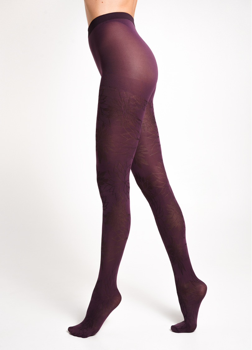 Колготки с цветами STEM 60 (1) blackberry wine (фиолетовый)