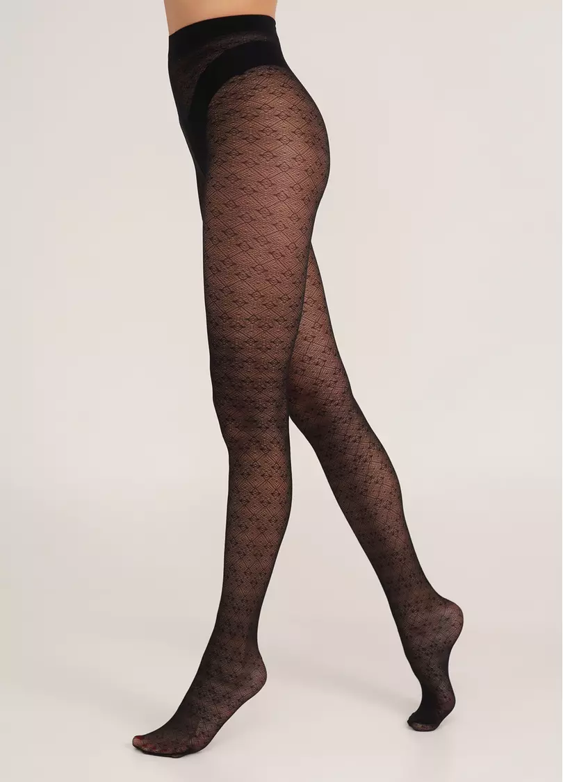 Колготки с ажурным узором TISSUE 20 (2) nero (черный)