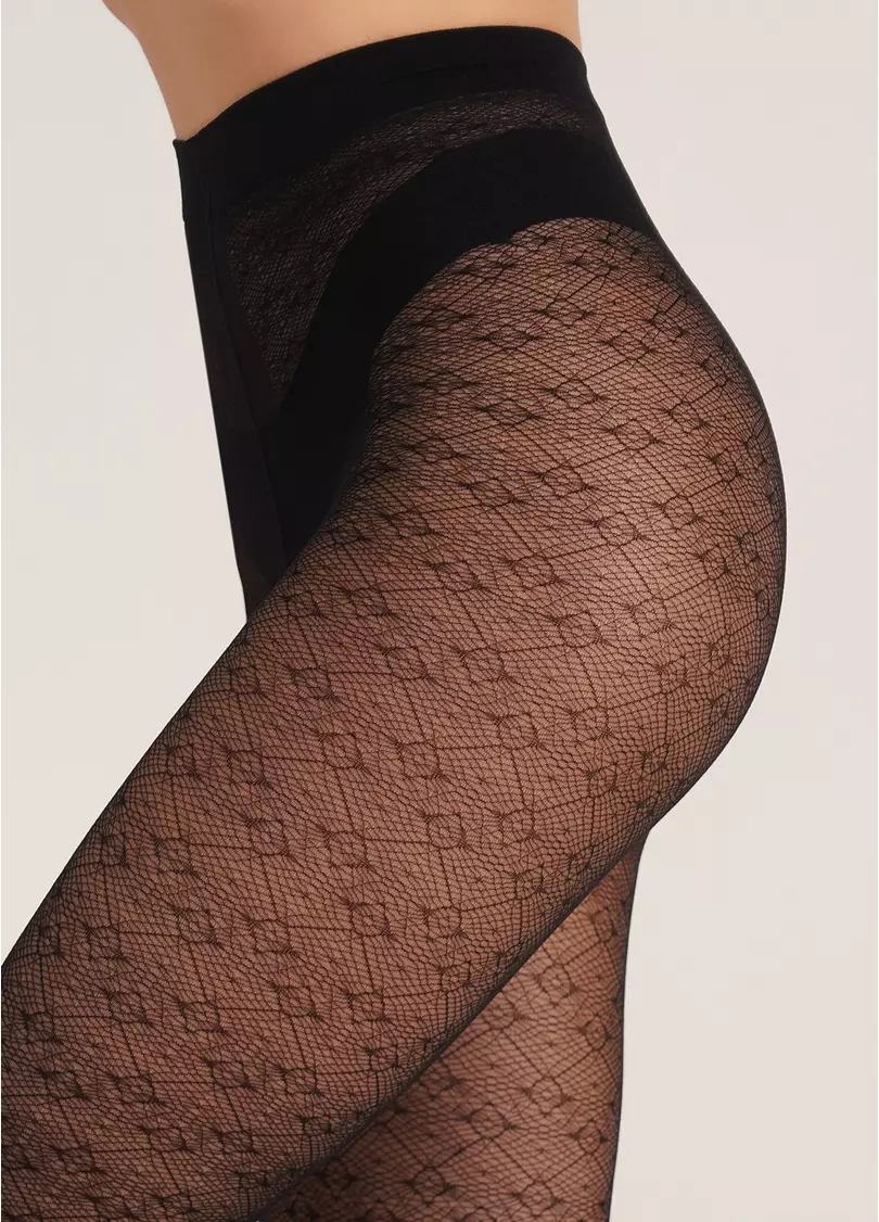 Колготки с ажурным узором TISSUE 20 (2) nero (черный)