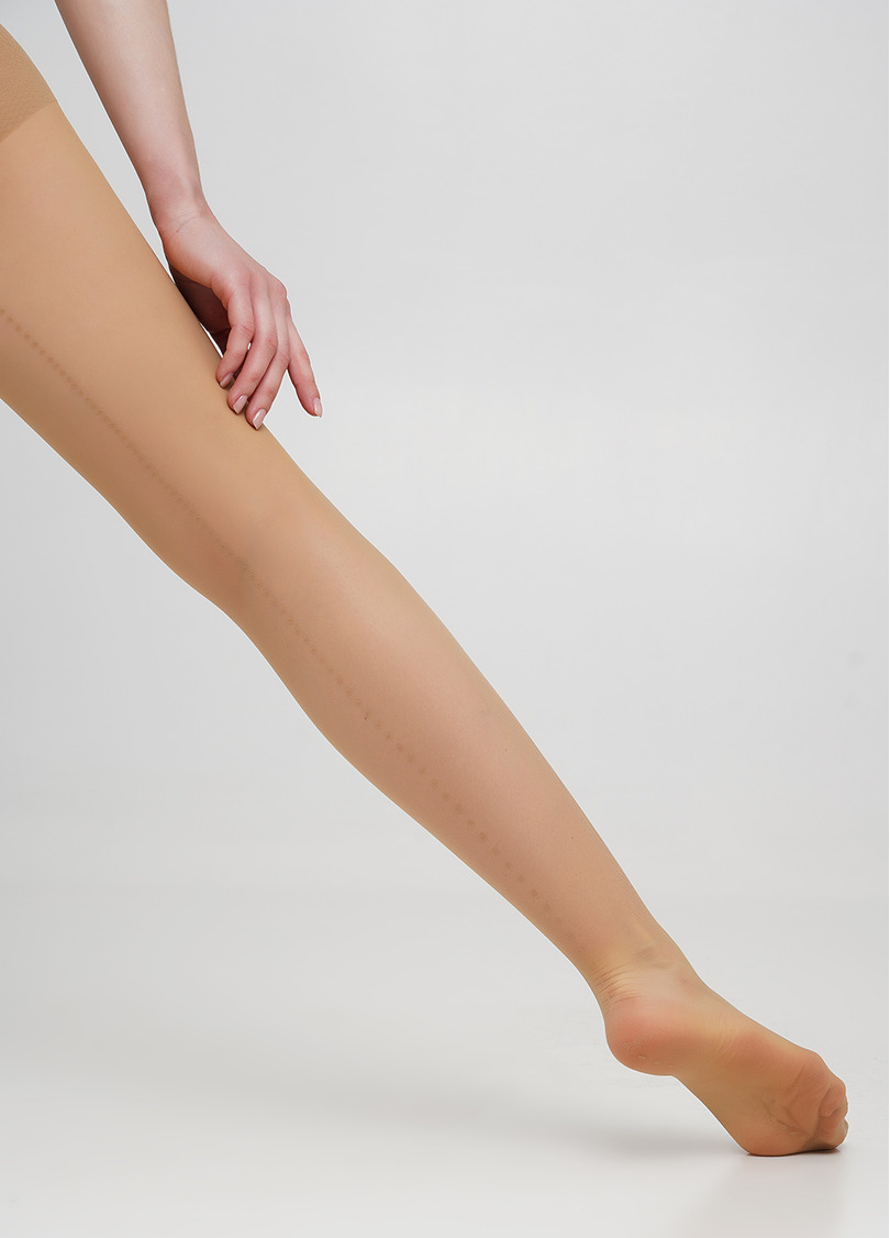 Колготки с эффектным швом в горох и ажурными шортиками VIRGINIA 20 (1) daino (бежевый)