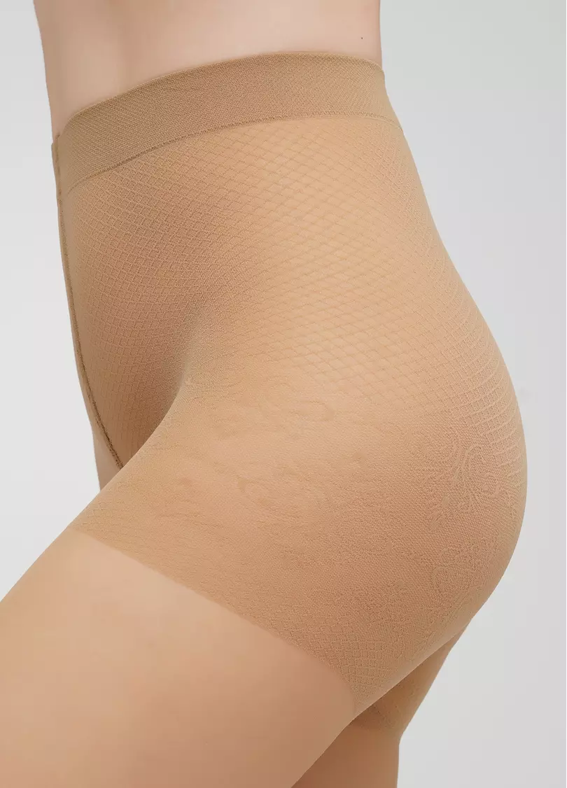 Колготки с эффектным швом в горох и ажурными шортиками VIRGINIA 20 (1) daino (бежевый)