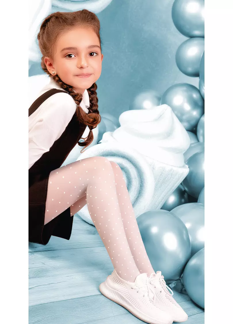 Дитячі колготки в дрібний горох JENNIFER 40 (1) bianco (білий)