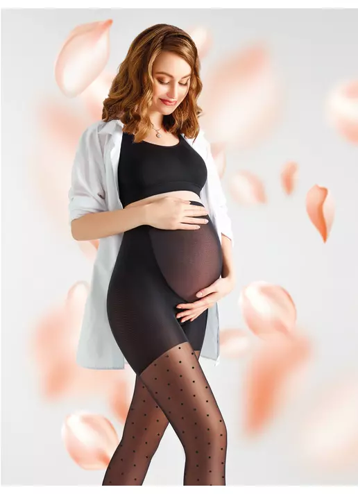 Колготки для вагітних в горох MAMA AMALIA 40 (1) nero (чорний)