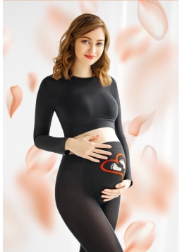 Хлопковые колготки для беременных с рисунком MAMA COTTON FASHION 001 nero (черный)