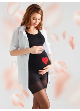 Колготки для беременных с рисунком на животе MAMA LOVE 40 (2) nero (черный)