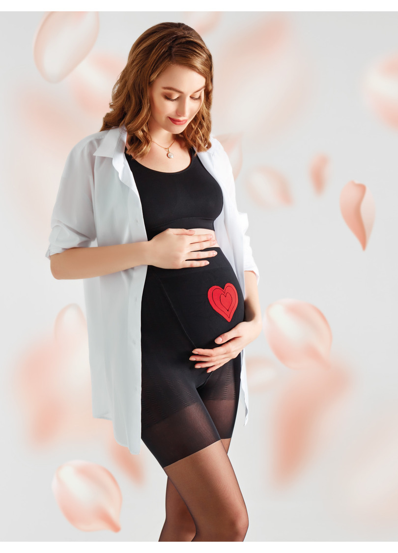 Колготки для вагітних з малюнком на животі MAMA LOVE 40 (2) daino (бежевий)