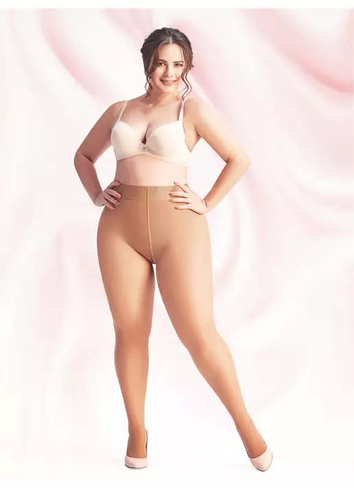 Компрессионные колготки больших размеров POSITIVE FIT 40 caramel (бежевый)