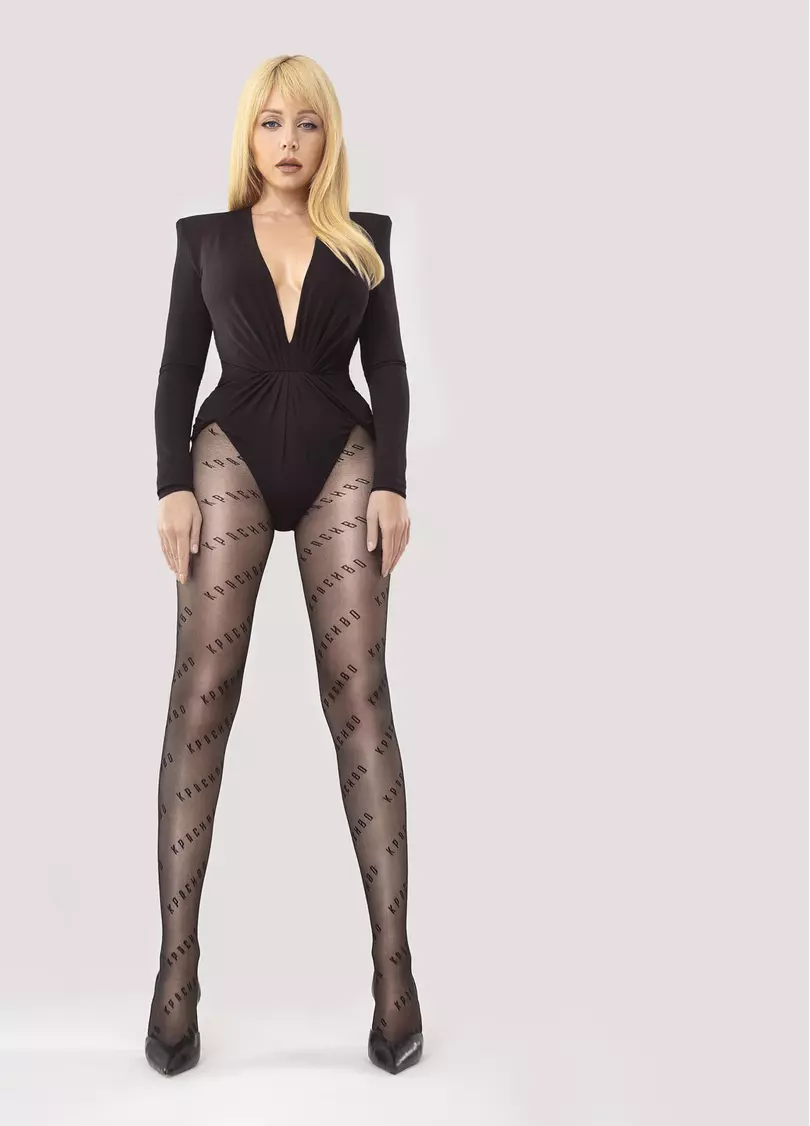 Колготки с надписями Красиво TINA KRASIVO 20 nero (черный)