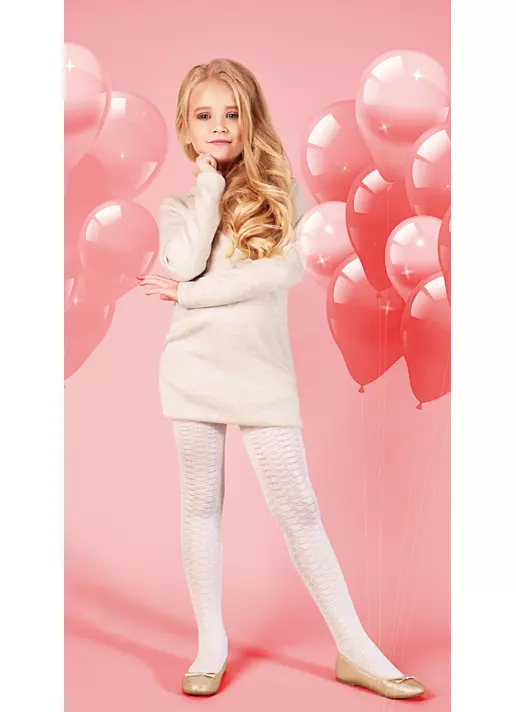 Детские колготки с ажурным плетением JILL 60 (1) bianco (белый)