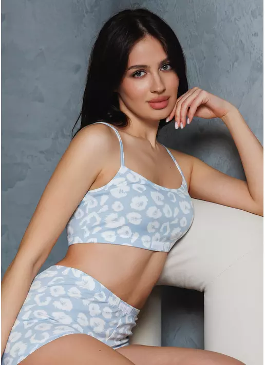 Топ хлопковый COTTON BLOOM 4112/60 ballad blue leo (голубой)