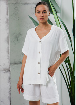 Комплект блуза и шорты FLAWLESS 6603/260 milk (белый)