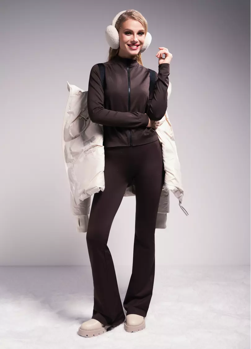 Лонгслив на молнии JACKET hot chocolate (коричневый)