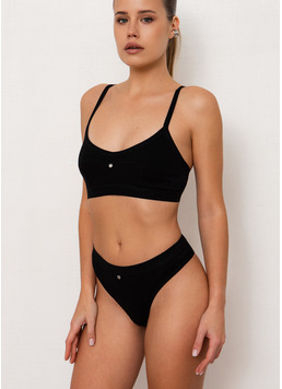 Трусы стринги хлопковые в рубчик URBAN RIB 2115/60 black (черный) Giulia Трусы стринги хлопковые в рубчик URBAN RIB 2115/60 black (черный) Giulia