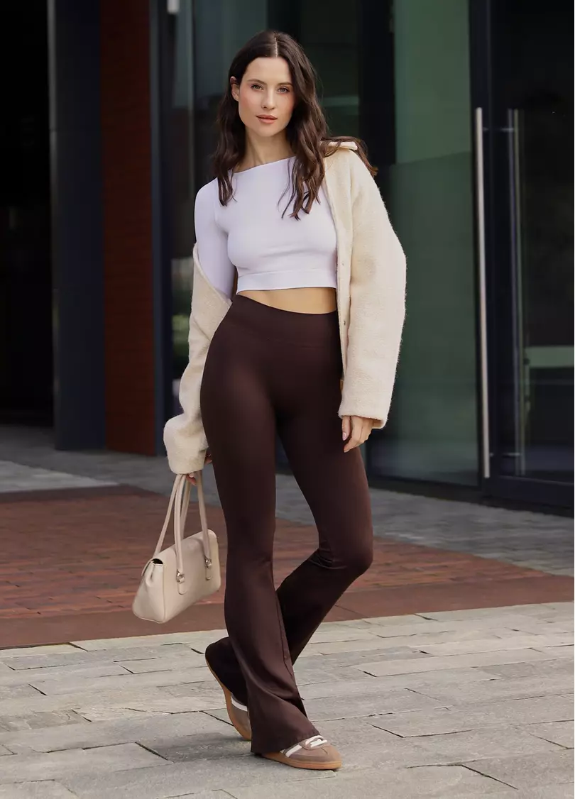 Легінси кльош LEGGINGS FLARED hot chocolate (коричневий)