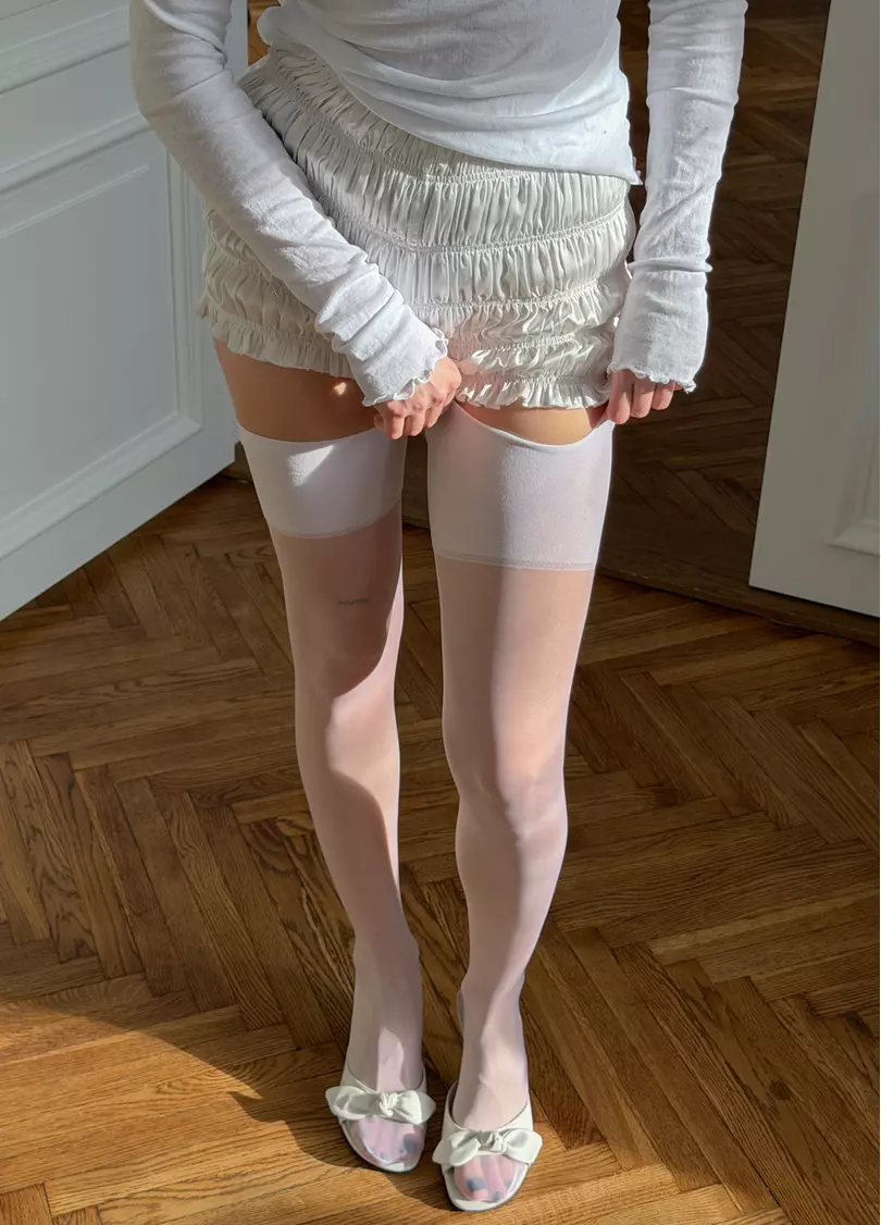 Чулки с гладкой резинкой Segreto 20 den bianco (белый)