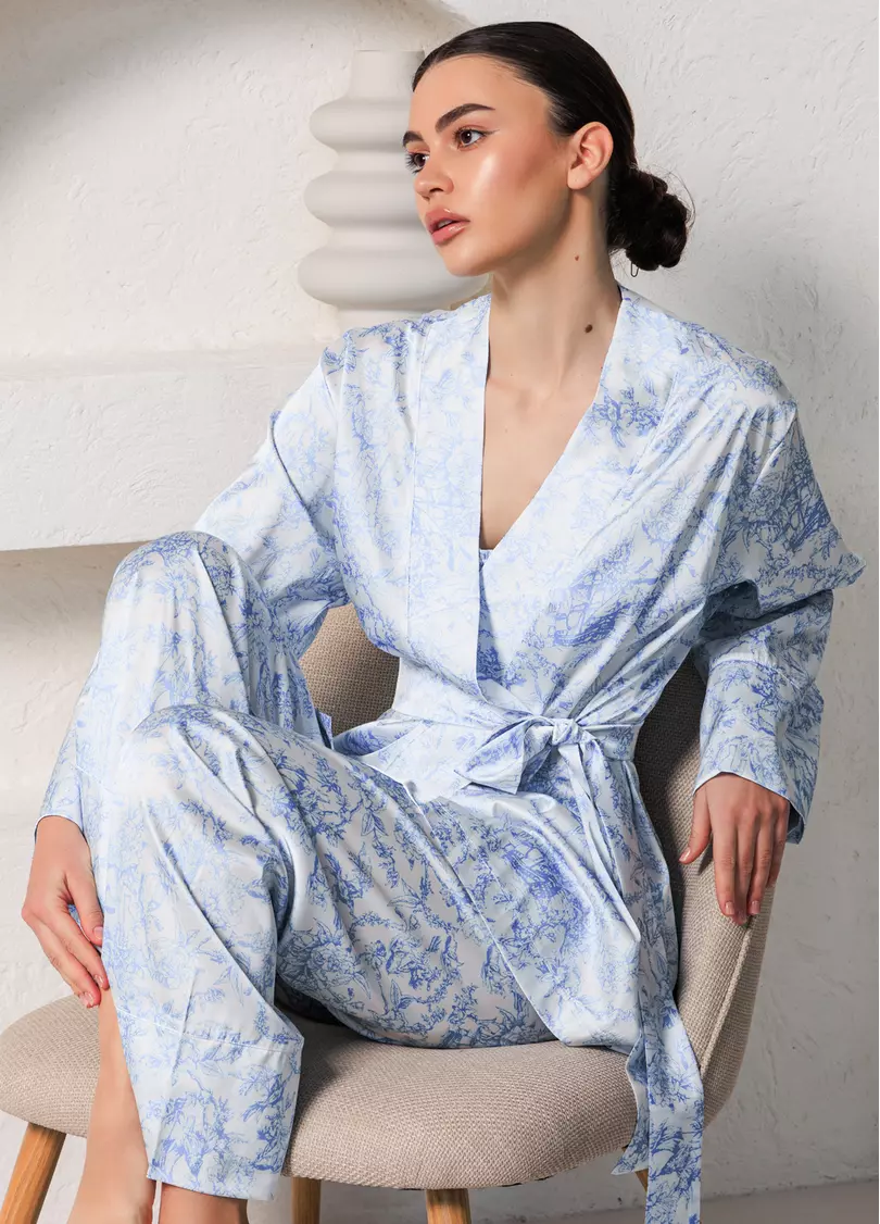 Шелковая пижама TOILE SILK 5512/050 (голубой)