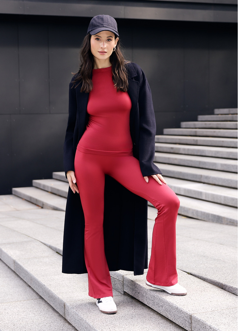 Леггинсы клеш LEGGINGS FLARED winterberry (красный)