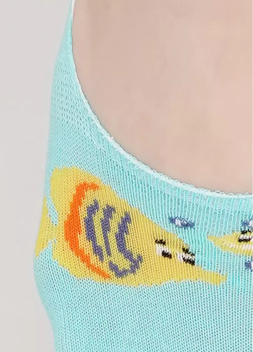 Детские подследники с рисунком рыбок KF1 MARINE 008 (мятный)