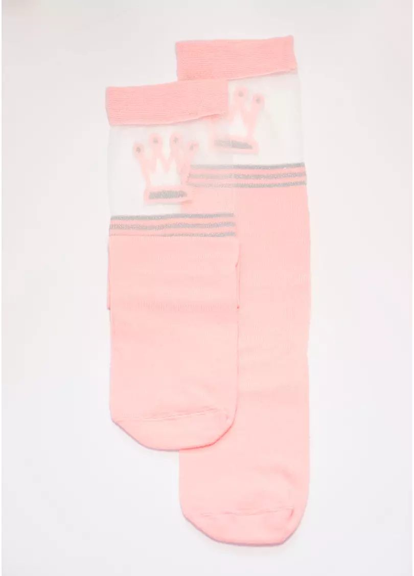 Гольфы для девочек KG1 CRISTAL LUREX 001 geranium (розовый)