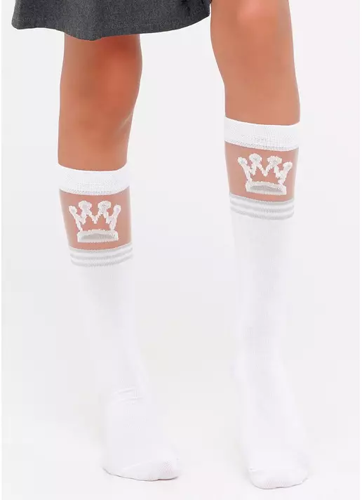 Гольфи для дівчаток KG1 CRISTAL LUREX 001 white (білий)