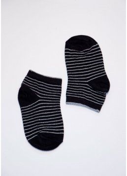 Теплі дитячі шкарпетки в смужку KLM-002 calzino nero (чорний)