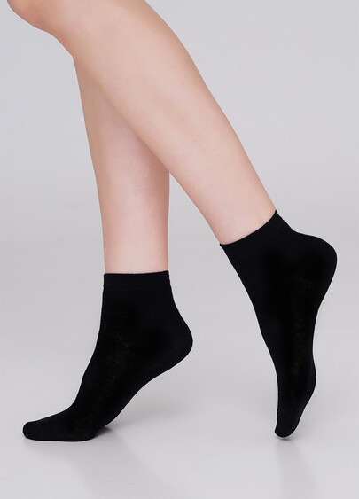 Детские хлопковые носки (2 пары) KS2 CLASSIC (пак х2) light grey melange/black (серый меланж/черный)