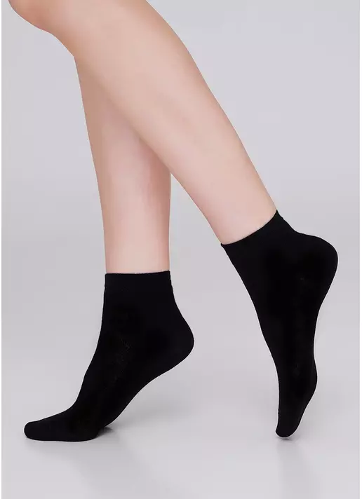 Детские хлопковые носки (2 пары) KS2 CLASSIC (пак х2) light grey melange/black (серый меланж/черный)