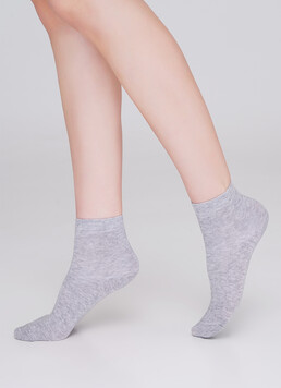 Детские хлопковые носки (2 пары) KS2 CLASSIC (пак х2) light grey melange (серый меланж)