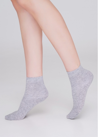 Детские хлопковые носки (2 пары) KS2 CLASSIC (пак х2) light grey melange/black (серый меланж/черный)