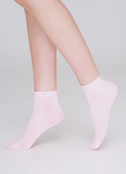 Детские хлопковые носки (2 пары) KS2 CLASSIC (пак х2) light grey melange/pearl (серый меланж/розовый)