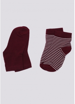 Дитячі шкарпетки набір з 2-х пар KS2 CLASSIC + KS2 BASIC 002 marsala (бордовий)