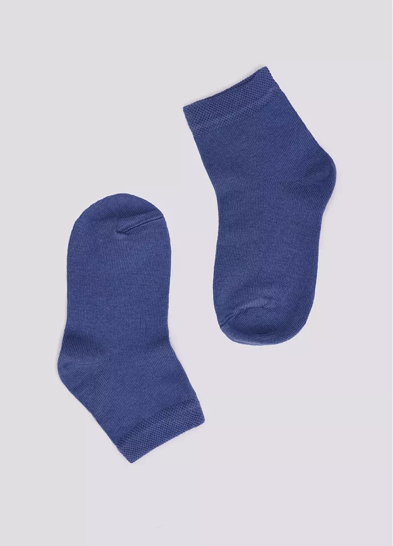 Дитячі бавовняні шкарпетки (2 пари) KS2 CLASSIC (пак х2) light grey melange/jeans (сірий/блакитний)