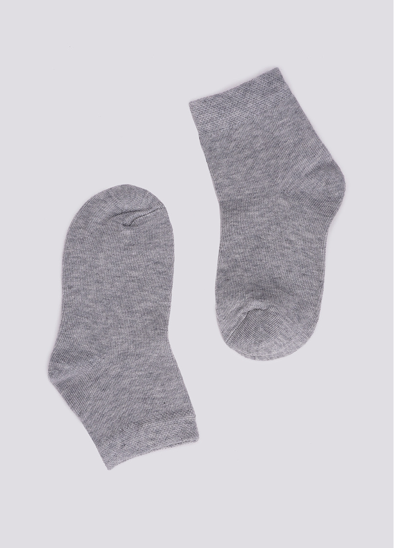 Дитячі бавовняні шкарпетки (2 пари) KS2 CLASSIC (пак х2) light grey melange/jeans (сірий/блакитний)