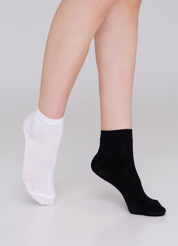 Детские хлопковые носки (2 пары) KS2 CLASSIC (пак х2) black/white (черный/белый)