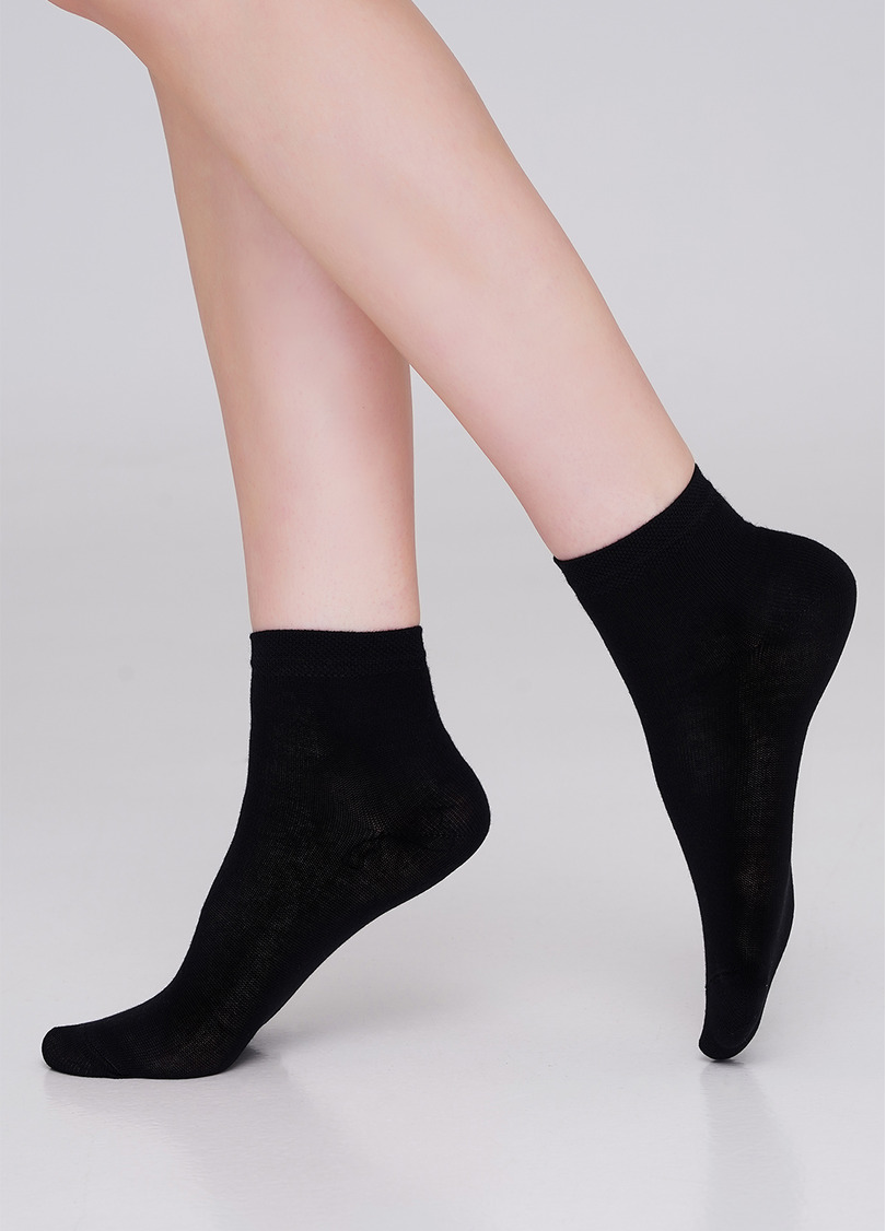 Детские хлопковые носки (2 пары) KS2 CLASSIC (пак х2) black/white (черный/белый)