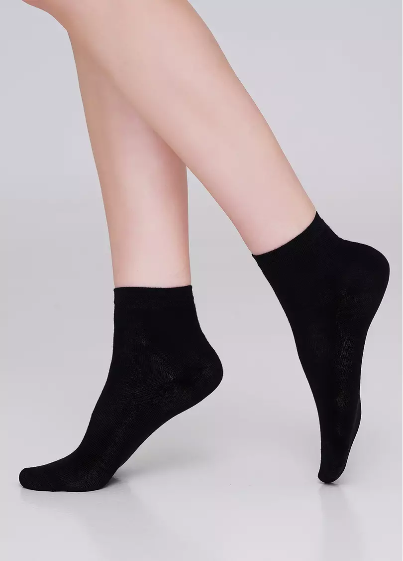 Детские хлопковые носки (2 пары) KS2 CLASSIC (пак х2) black/white (черный/белый)