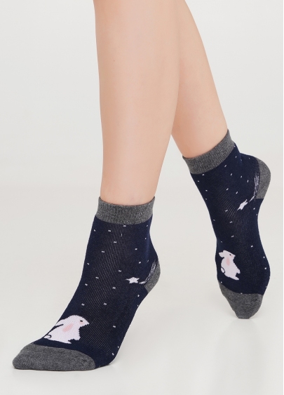 Махрові шкарпетки дитячі з малюнком Кролик KS2C/Te-002 navy (синій)