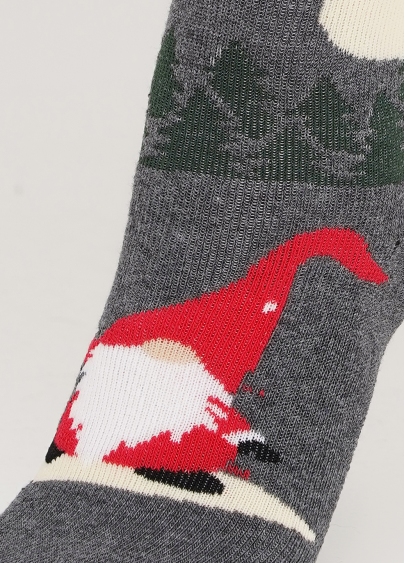 Махрові шкарпетки дитячі з малюнком Гном KS2M/Te-006 dark grey melange (сірий меланж)