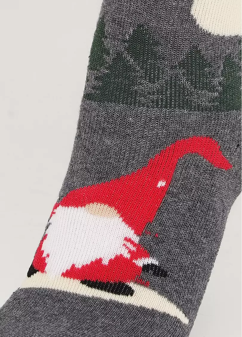 Махровые носки детские с рисунком Гном KS2M/Te-006 dark grey melange (серый меланж)