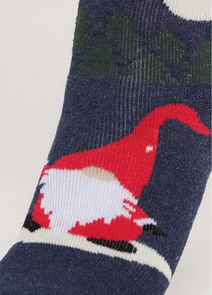 Махрові шкарпетки дитячі з малюнком Гном KS2M/Te-006 denim melange (синій меланж)