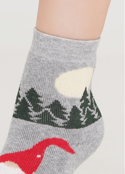 Махрові шкарпетки дитячі з малюнком Гном KS2M/Te-006 light grey melange (сірий меланж)